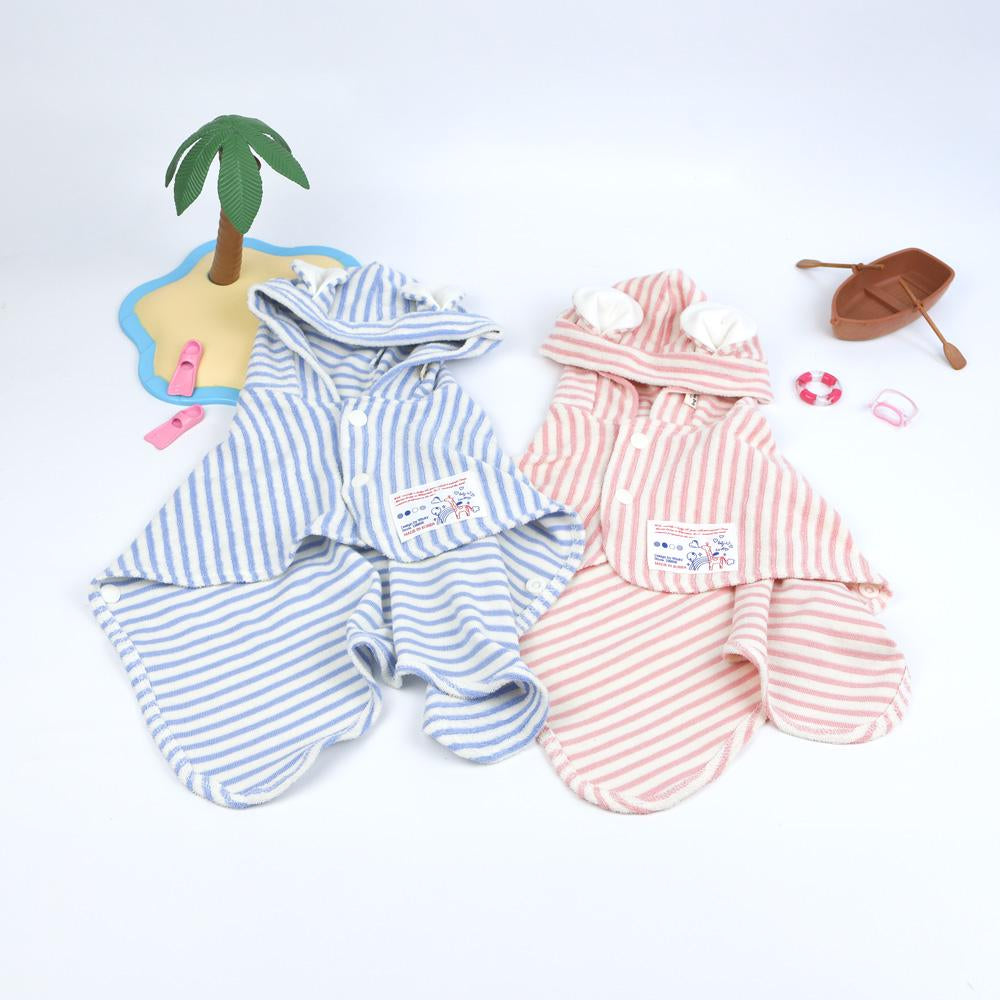 Striped robes showing the front and ties