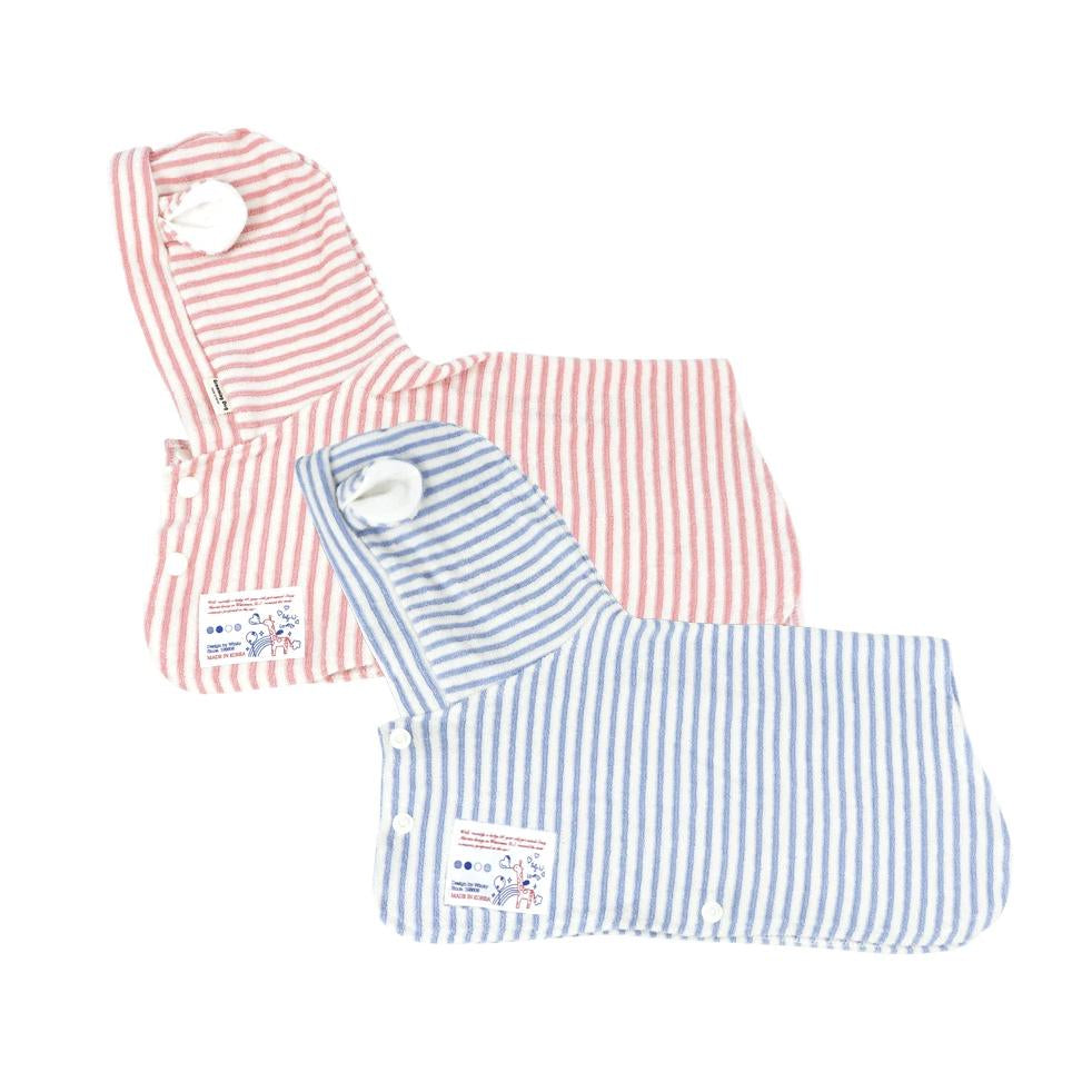Pink and blue dog robes shown flat