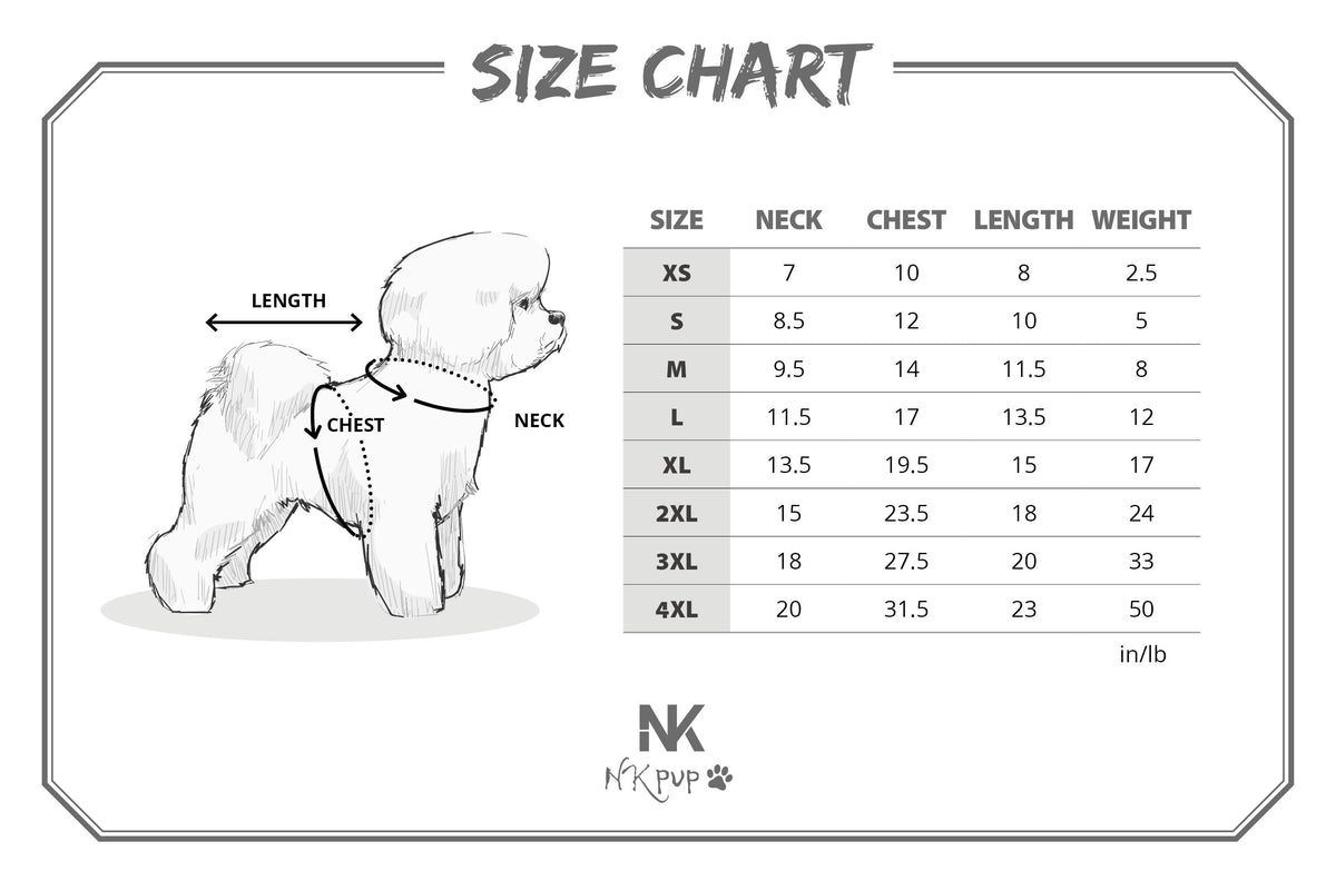 Striped dog robe supplier size chart
